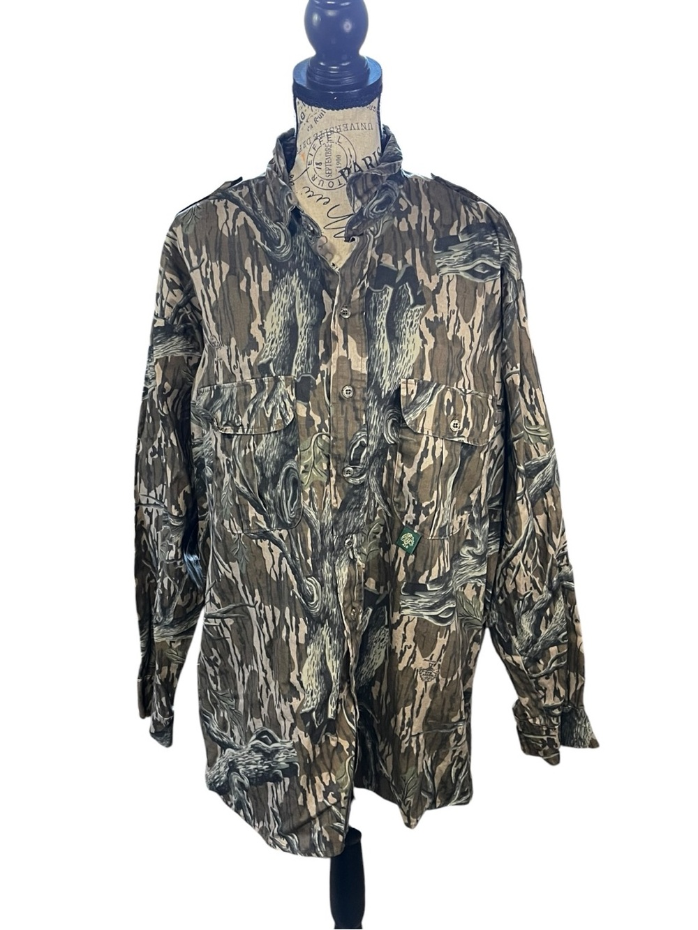 Vtg 90s Mossy Oak Treestand Men's Camouflage Button-Front Shirt